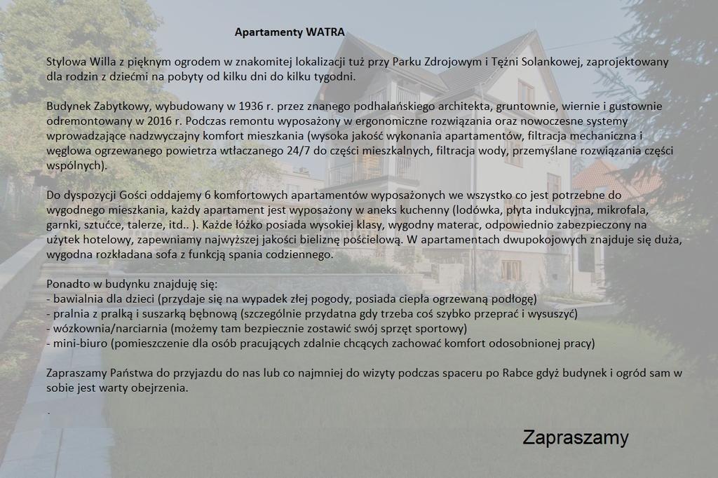 Apartamenty Watra Rabka Exterior foto